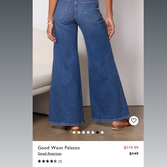 Good American Good Waist Tall Wide Leg High Waist EUC jeans size 2/ 26 - Picture 6 of 8